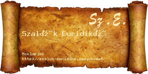 Szalók Euridiké névjegykártya
